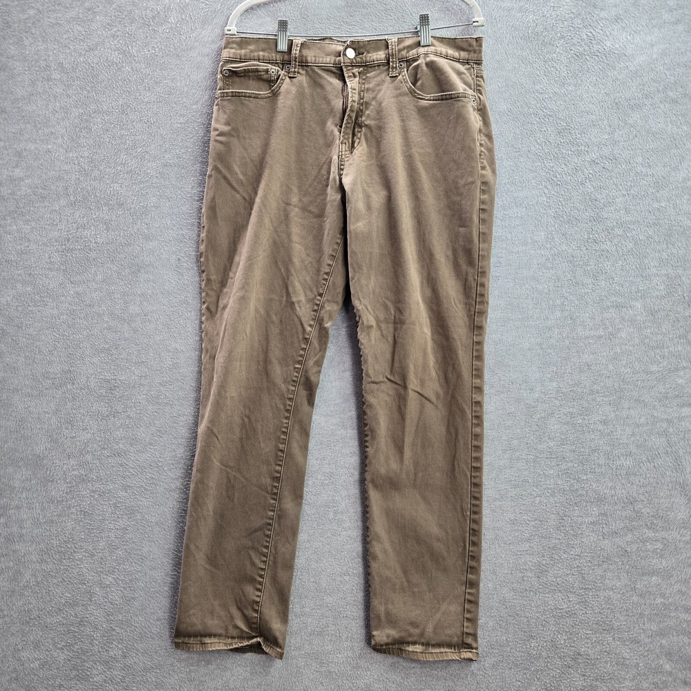 Lucky Brand Men Jeans 34x30 Brown Denim Straight Pockets Mid Rise Adult Cotton